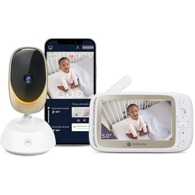 Motorola VM85 Connect Baby Monitor with Camera – WiFi and Mobile App, 5” Display, Night Vision, Pan/Tilt, Two-Way Talk, Lullabies Motorola VM85 Connect Baby Monitor with Camera – WiFi and Mobile App, 5” Display, Night Vision, Pan/Tilt, Two-Way Talk, Lullabies