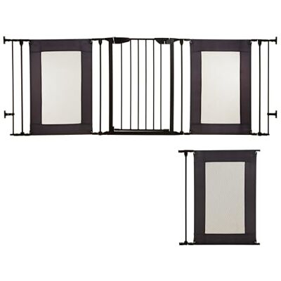 Dreambaby Denver Adapta Baby Safety Gate Fits Opening from 85.5-258cm Wide & 74cm Tall Includes 1x 58cm extension Suitable Barrier for Stairs, Irregular Openings, & Wide Areas Black Dreambaby Denver Adapta Baby Safety Gate Fits Opening from 85.5-258cm Wide & 74cm Tall Includes 1x 58cm extension Suitable Barrier for Stairs, Irregular Openings, & Wide Areas Black