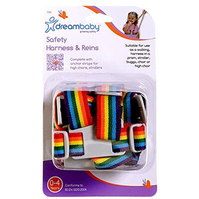 Dreambaby Toddlers Safety Walking Harness & Reins with Anchor Straps for High Chair, Strollers, Buggy & Pram Suitable for Ages 6 months to 4 years Model G203 Dreambaby Toddlers Safety Walking Harness & Reins with Anchor Straps for High Chair, Strollers, Buggy & Pram Suitable for Ages 6 months to 4 years Model G203