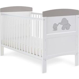 Obaby Grace Inspire Cot Bed Me & Mini Me Elephants Grey Obaby Grace Inspire Cot Bed Me & Mini Me Elephants Grey