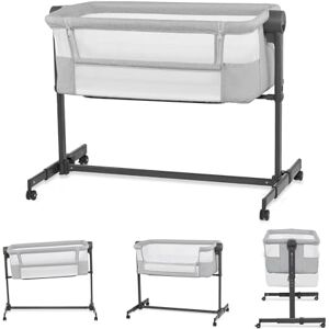 Kinderkraft Neste UP 2 Bedside Crib, Travel Cot, Co-Sleeping Bed, Ajustable Height, Foldable Side Wall, Transport Wheels, with Accessories, Cotton Sheet, for Newborn, 0-9 kg, up to 6 Month, Gray Kinderkraft Neste UP 2 Bedside Crib, Travel Cot, Co-Sleeping Bed, Ajustable Height, Foldable Side Wall, Transport Wheels, with Accessories, Cotton Sheet, for Newborn, 0-9 kg, up to 6 Month, Gray