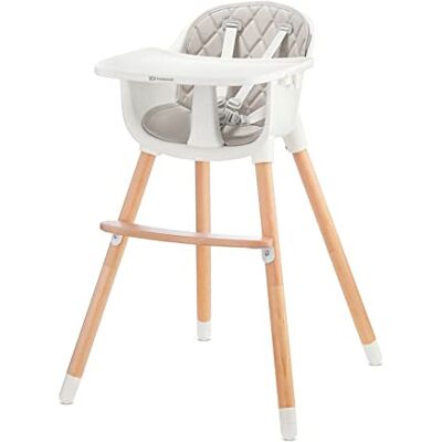Kinderkraft Sienna, 2-in-1 Highchair, Baby Chair, Combination High Chair, Wooden Legs, 5-Point Harness, Footrest, Removable Tray, Non-Slip Chair Leg Caps, from 6 Months to 4 Years, Grey Kinderkraft Sienna, 2-in-1 Highchair, Baby Chair, Combination High Chair, Wooden Legs, 5-Point Harness, Footrest, Removable Tray, Non-Slip Chair Leg Caps, from 6 Months to 4 Years, Grey