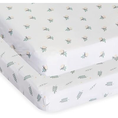 Chicco Next2Me 2 Pack of Crib Bamboo Sheets, Soft and Hypoallergenic, Thermoregulating, Eco-Friendly, Suitable for Sensitive Skin, Greenery, 09101120350990 Chicco Next2Me 2 Pack of Crib Bamboo Sheets, Soft and Hypoallergenic, Thermoregulating, Eco-Friendly, Suitable for Sensitive Skin, Greenery, 09101120350990
