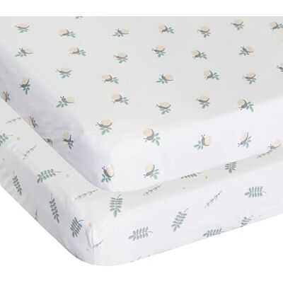 Chicco Forever Bamboo Crib Sheets (2 Pack), Soft and Hypoallergenic, Thermoregulating, Eco-Friendly, Suitable for Sensitive Skin, White, 09101122350990 Chicco Forever Bamboo Crib Sheets (2 Pack), Soft and Hypoallergenic, Thermoregulating, Eco-Friendly, Suitable for Sensitive Skin, White, 09101122350990