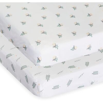 Chicco Bamboo Twin Crib Sheets (2 Pack), Soft and Hypoallergenic, Thermoregulating, Eco-Friendly, Suitable for Sensitive Skin, Greenery, 09101126350990 Chicco Bamboo Twin Crib Sheets (2 Pack), Soft and Hypoallergenic, Thermoregulating, Eco-Friendly, Suitable for Sensitive Skin, Greenery, 09101126350990