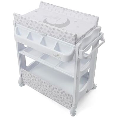 BABYLO Smart Changer with Bath Unit with Clever and Convenient Storage, Metric Moon and Stars BABYLO Smart Changer with Bath Unit with Clever and Convenient Storage, Metric Moon and Stars