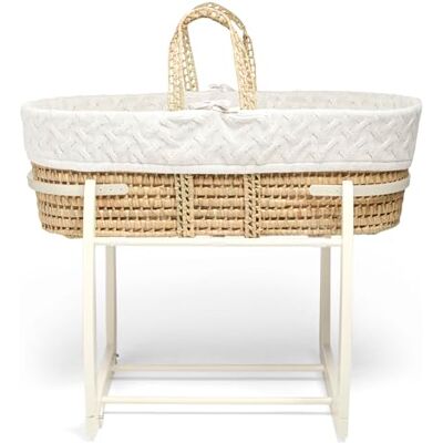 Mamas & Papas Moses Basket White Cable Knit Mamas & Papas Moses Basket White Cable Knit