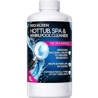 Pro-Kleen Hot Tub, Spa and Whirlpool Cleaner 1L Hygienic, Long-Lasting, Easy to Use Formula Suitable for All Hot Tubs, Spas + Whirlpools Removes Bacteria, Dirt, Slime + Unpleasant Smells Pro-Kleen Hot Tub, Spa and Whirlpool Cleaner 1L Hygienic, Long-Lasting, Easy to Use Formula Suitable for All Hot Tubs, Spas + Whirlpools Removes Bacteria, Dirt, Slime + Unpleasant Smells