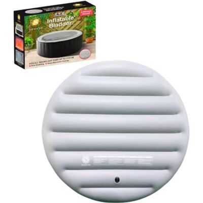 SHATCHI 160cm 6 Person Round Inflatable Spa Cover for Hot Tubs up to 173cm – Thermal Heat Insulator Lid with Weather Protection, Energy Saving & Durable PVC Design SHATCHI 160cm 6 Person Round Inflatable Spa Cover for Hot Tubs up to 173cm – Thermal Heat Insulator Lid with Weather Protection, Energy Saving & Durable PVC Design