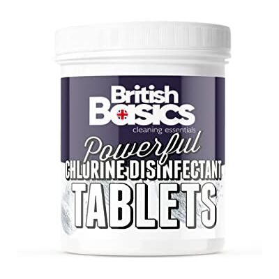 BritishBasics Chlorine Disinfectant Tablets For Hot Tubs, Spas and Pools 200 Tablets 640g, White BritishBasics Chlorine Disinfectant Tablets For Hot Tubs, Spas and Pools 200 Tablets 640g, White