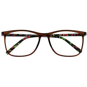 OPULIZE Arc Reading Glasses Stylish Slim Square Frame Spring Hinges Scratch Resistant Brown Patterned Arms Mens Womens R66-2 +1.00 OPULIZE Arc Reading Glasses Stylish Slim Square Frame Spring Hinges Scratch Resistant Brown Patterned Arms Mens Womens R66-2 +1.00