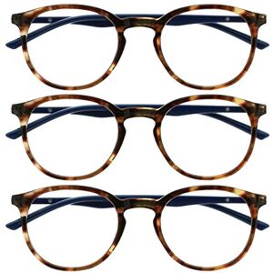 OPULIZE MET Blue Light Blocking Reading Glasses for Women Men, Slim Round Frame with Scratch Resistant and Spring Hinges, Computer Glasses with Anti-Reflective, Brown +2.5 OPULIZE MET Blue Light Blocking Reading Glasses for Women Men, Slim Round Frame with Scratch Resistant and Spring Hinges, Computer Glasses with Anti-Reflective, Brown +2.5