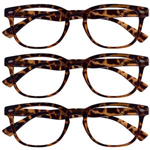 OPULIZE ORA Reading Glasses for Men Women 3 Pack Designer Style Rounded Frame Scratch Resistant Lens Spring Hinges Brown Tortoiseshell UVR +2.50 OPULIZE ORA Reading Glasses for Men Women 3 Pack Designer Style Rounded Frame Scratch Resistant Lens Spring Hinges Brown Tortoiseshell UVR +2.50