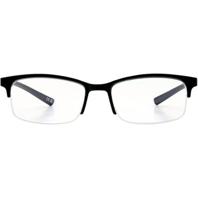 Foster Grant Dublin Biff Reading Glasses for Men & Women +3.50 – Semi-Rimless Frame in Matte Black with Spring Hinges, Scratch-Resistant Lenses & Protective Case Foster Grant Dublin Biff Reading Glasses for Men & Women +3.50 – Semi-Rimless Frame in Matte Black with Spring Hinges, Scratch-Resistant Lenses & Protective Case