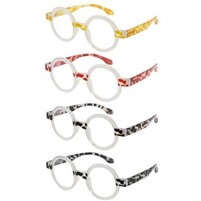 Eyekepper Eyekeeper 4 Pack Round Reading Glasses for Women Retro Readers +0.75 Eyekepper Eyekeeper 4 Pack Round Reading Glasses for Women Retro Readers +0.75