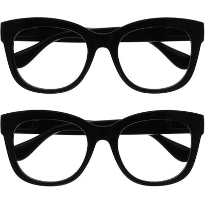 OPULIZE BIG Blue Light Blocking Reading Glasses Bold Round Fashion Frame Anti-Glare Anti-Reflective Computer Gaming 2 Pack UV & Eyestrain Protection Black Mens Womens +1.00 OPULIZE BIG Blue Light Blocking Reading Glasses Bold Round Fashion Frame Anti-Glare Anti-Reflective Computer Gaming 2 Pack UV & Eyestrain Protection Black Mens Womens +1.00