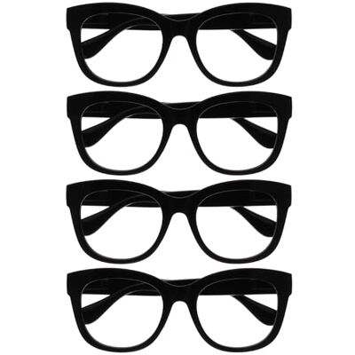 OPULIZE BIG Blue Light Blocking Reading Glasses Bold Round Fashion Frame Anti-Glare Anti-Reflective Computer Gaming 4 Pack UV & Eyestrain Protection Black Mens Womens +1.00 OPULIZE BIG Blue Light Blocking Reading Glasses Bold Round Fashion Frame Anti-Glare Anti-Reflective Computer Gaming 4 Pack UV & Eyestrain Protection Black Mens Womens +1.00