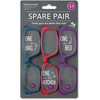 IF - Spare Pair +2,5 - Red - Purple Turquoise - Reading glasses IF - Spare Pair +2,5 - Red - Purple Turquoise - Reading glasses