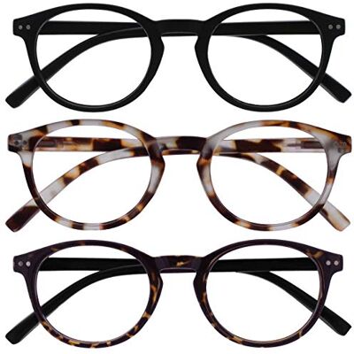 Opulize Zen Reading Glasses - Set of 3, Small Round Frames Opulize Zen Reading Glasses - Set of 3, Small Round Frames