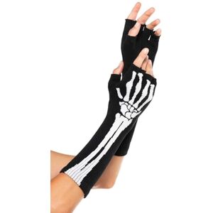Leg Avenue One Size Black/White Skeleton Fingerless Gloves Leg Avenue One Size Black/White Skeleton Fingerless Gloves