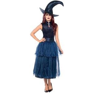 Smiffys Deluxe Midnight Witch Costume, Blue with Dress, Belt, Lenticular 3D Print Brooch & Hat, Halloween Adult Fancy Dress, Witch Dress Up Costumes Smiffys Deluxe Midnight Witch Costume, Blue with Dress, Belt, Lenticular 3D Print Brooch & Hat, Halloween Adult Fancy Dress, Witch Dress Up Costumes