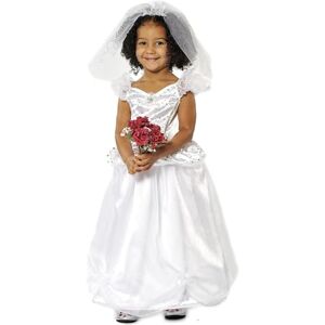 PRETEND TO BEE Bride Dress Up Costume for Kids, Veil and Dress, 5-7 Years, White PRETEND TO BEE Bride Dress Up Costume for Kids, Veil and Dress, 5-7 Years, White