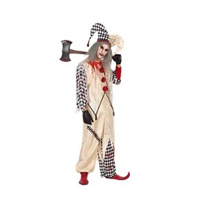 Atosa 53959 Costume Harlequin Bloody Man M-L White-Halloween, Men