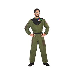 ATOSA 50876 Costume Fighter Pilot Man M-L Green-Carnival, Men