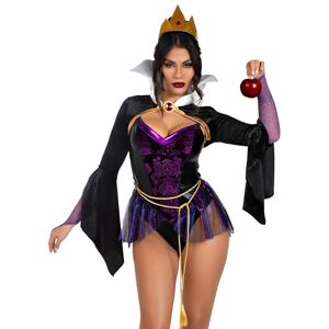 Leg Avenue 4 PC Poison Apple Queen, includes snap crotch bodysuit with velvet brocade detail and iridescent skirt, BLK/PURPLE, MEDIUM Leg Avenue 4 PC Poison Apple Queen, includes snap crotch bodysuit with velvet brocade detail and iridescent skirt, BLK/PURPLE, MEDIUM