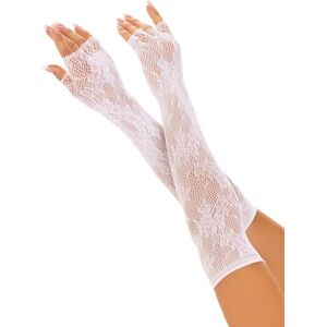 Leg Avenue Women's Floral net fingerless gloves, O/S (White) Leg Avenue Women's Floral net fingerless gloves, O/S (White)