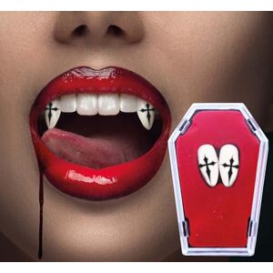 FIESTAS GUIRCA Vampire Fangs with Cross (Thermoplastic False Teeth) Makeup for Halloween Costumes, Vampires, Horror Parties and Cosplay White FIESTAS GUIRCA Vampire Fangs with Cross (Thermoplastic False Teeth) Makeup for Halloween Costumes, Vampires, Horror Parties and Cosplay White