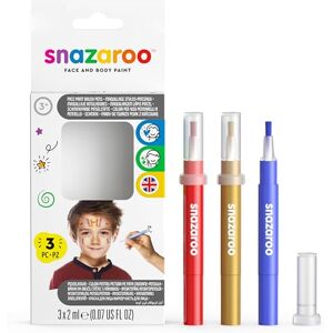 Snazaroo Face Paint Brush Pen, Adventure, Pack of 3, Safe and Non-Toxic, Precision Brush Nib, for Ages 3+ Snazaroo Face Paint Brush Pen, Adventure, Pack of 3, Safe and Non-Toxic, Precision Brush Nib, for Ages 3+