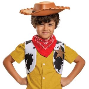 Disney Toy Story Woody Fancy Dress Accessory Kit, Officially Licensed by Disguise, Includes Woody's Hat, Star Pin, Bandana and Vest, Complete Toy Story Accessory Set for Kids Disney Toy Story Woody Fancy Dress Accessory Kit, Officially Licensed by Disguise, Includes Woody's Hat, Star Pin, Bandana and Vest, Complete Toy Story Accessory Set for Kids