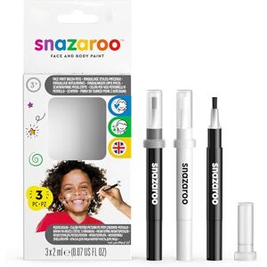 Snazaroo Brush Pens, Monochrome Pack of 3, Safe and Non-Toxic, Precision Brush Nib, for Ages 3+, Black and White (Packaging may vary) Snazaroo Brush Pens, Monochrome Pack of 3, Safe and Non-Toxic, Precision Brush Nib, for Ages 3+, Black and White (Packaging may vary)