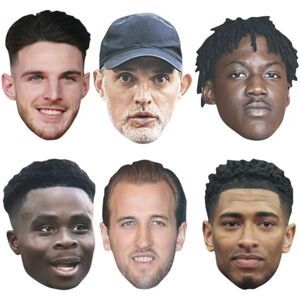 STAR CUTOUTS CMPWC26 England Manager & Footballers Six Pack Cardboard Face Masks – Thomas Tuchel, Kobbie Mainoo, Declan Rice, Harry Kane, Jude Bellingham & Bukayo Saka – Football Party Pack STAR CUTOUTS CMPWC26 England Manager & Footballers Six Pack Cardboard Face Masks – Thomas Tuchel, Kobbie Mainoo, Declan Rice, Harry Kane, Jude Bellingham & Bukayo Saka – Football Party Pack