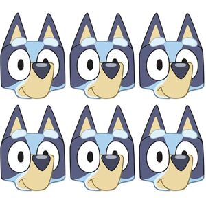STAR CUTOUTS SMP503 Six Pack Cardboard Face Masks Bluey 6PCS Ideal for Bluey Theme, Parties, Birthdays & Room Decorations, Baby Showers & Events STAR CUTOUTS SMP503 Six Pack Cardboard Face Masks Bluey 6PCS Ideal for Bluey Theme, Parties, Birthdays & Room Decorations, Baby Showers & Events