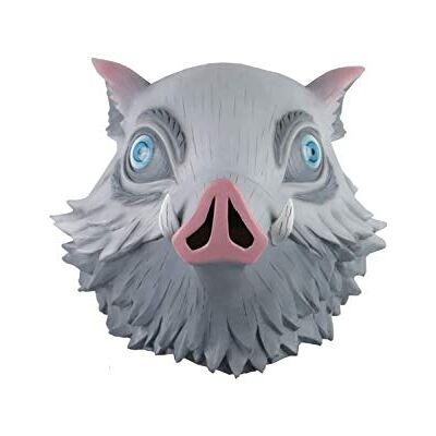 Sinastar Hashibira Inosuke Cosplay Mask Halloween Masquerade Latex Pig Prop Costume Accessory Headgear Sinastar Hashibira Inosuke Cosplay Mask Halloween Masquerade Latex Pig Prop Costume Accessory Headgear