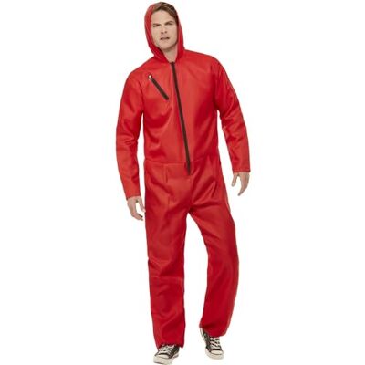 Smiffys Bank Robber Jumpsuit, Red with Zipped All in One, Cops & Robbers Fancy Dress, Adult Dress Up Costumes Smiffys Bank Robber Jumpsuit, Red with Zipped All in One, Cops & Robbers Fancy Dress, Adult Dress Up Costumes
