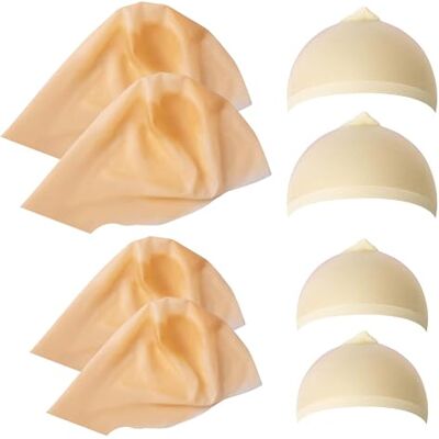 Iceyyyy 6 Piece Bald Caps Makeup Latex Bald Cap Head Wig Cap Costume Accessory for Adults Teens for Halloween, Theme Party Iceyyyy 6 Piece Bald Caps Makeup Latex Bald Cap Head Wig Cap Costume Accessory for Adults Teens for Halloween, Theme Party