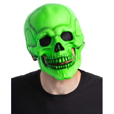 Smiffys Green UV Blacklight Skeleton Latex Mask, Adult Fancy Dress, One Size Smiffys Green UV Blacklight Skeleton Latex Mask, Adult Fancy Dress, One Size