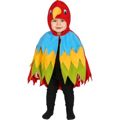 FIESTAS GUIRCA Baby Parrot Fancy Dress Costume Cape and Hood Animal Costumes for Halloween, Carnival and Fancy Dress Parties Ideal for Boys and Girls FIESTAS GUIRCA Baby Parrot Fancy Dress Costume Cape and Hood Animal Costumes for Halloween, Carnival and Fancy Dress Parties Ideal for Boys and Girls