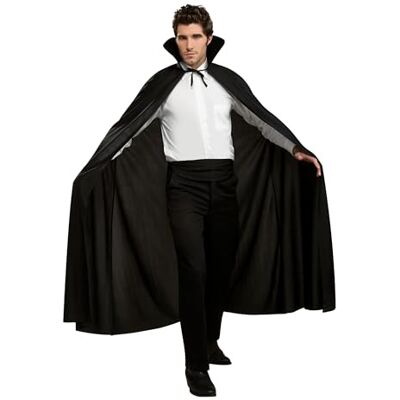 Rubies 15005_NS Full-Length Fabric Costume Cape Generic Adult, Solid, Black, One Size Rubies 15005_NS Full-Length Fabric Costume Cape Generic Adult, Solid, Black, One Size