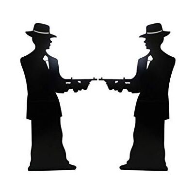 Iconicgreats Gangster Silhouette Double Pack Cardboard Cutout Figure - 185cm Tall - Party Iconicgreats Gangster Silhouette Double Pack Cardboard Cutout Figure - 185cm Tall - Party