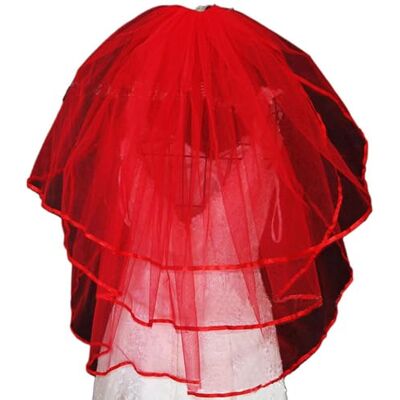 CENAST Women's Short Wedding Veils with Comb 3 Tier Halloween Tulle Bridal Veil CENAST Women's Short Wedding Veils with Comb 3 Tier Halloween Tulle Bridal Veil