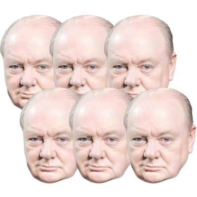 STAR CUTOUTS SMP459 Winston Churchill 6 Pack Cardboard Face Masks – British History Costume, VE Day Party & Event Set STAR CUTOUTS SMP459 Winston Churchill 6 Pack Cardboard Face Masks – British History Costume, VE Day Party & Event Set