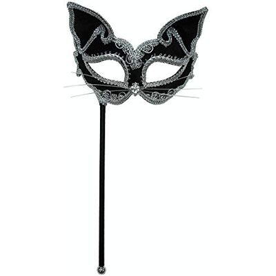 Bristol Novelty Black Cat Eye Mask On Stick (1 Piece) Stunning Design, Perfect Accessory for Masquerade, Halloween, Costume Events, & More Halloween Bristol Novelty Black Cat Eye Mask On Stick (1 Piece) Stunning Design, Perfect Accessory for Masquerade, Halloween, Costume Events, & More Halloween