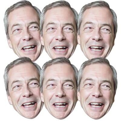 STAR CUTOUTS SMP456 Nigel Farage 6 Pack Cardboard Face Masks – Political Costume Fancy Dress Event Set STAR CUTOUTS SMP456 Nigel Farage 6 Pack Cardboard Face Masks – Political Costume Fancy Dress Event Set