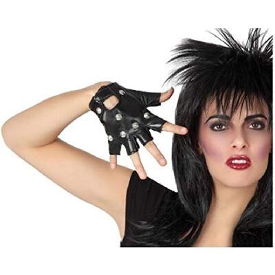 ATOSA -56708 -56708-Accessory Short Fingerless Gloves Rock Punk, Black, One Size (56708) ATOSA -56708 -56708-Accessory Short Fingerless Gloves Rock Punk, Black, One Size (56708)