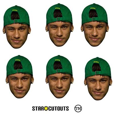 STAR CUTOUTS SMP365 Neymar Cardboard Face Mask – Football Costume Fancy Dress Fan Mask STAR CUTOUTS SMP365 Neymar Cardboard Face Mask – Football Costume Fancy Dress Fan Mask
