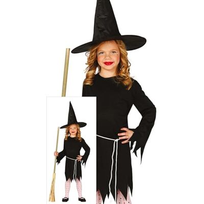 FIESTAS GUIRCA Classic Witch Costume for Girls Black Witch Costume with Witch Hat Halloween Costumes for Girls 3-4 Years FIESTAS GUIRCA Classic Witch Costume for Girls Black Witch Costume with Witch Hat Halloween Costumes for Girls 3-4 Years